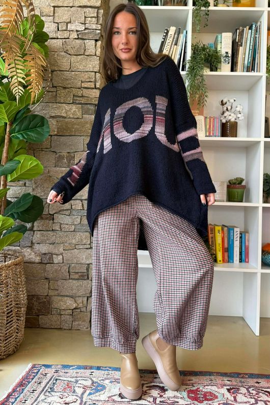 Big Softie Amour Slouch Knit Jumper Navy /18=